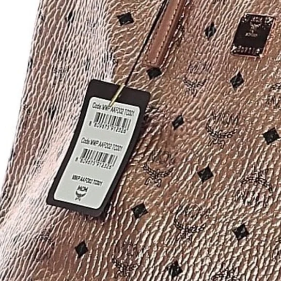 MCM Reversible Large Metallic Visetos Canvas Shopper Tote - Picture 5 of 15